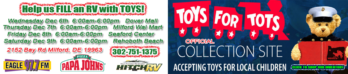 Hitch RV Toys For Tots Banner